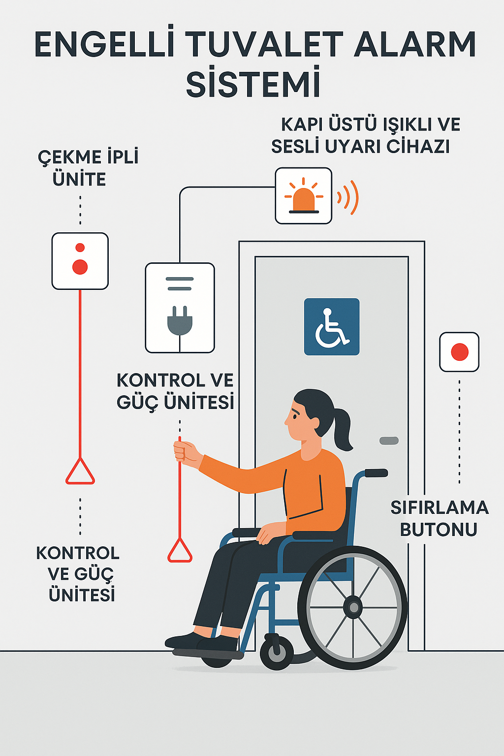 engelli wc tuvalet alarm sistemi