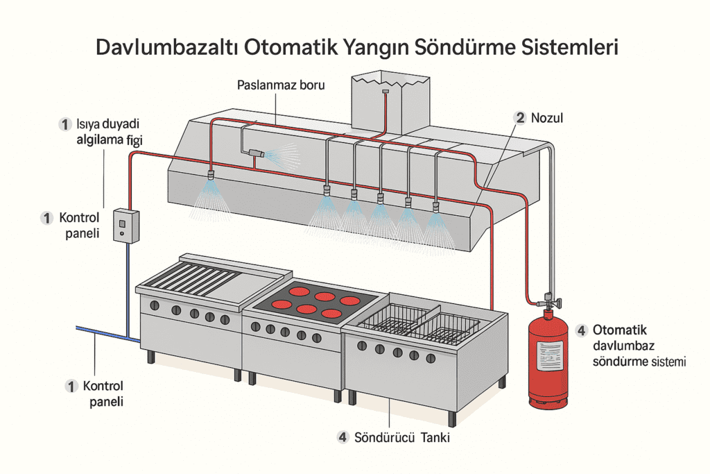 davlumbaz yangın söndürme sistemi şeması