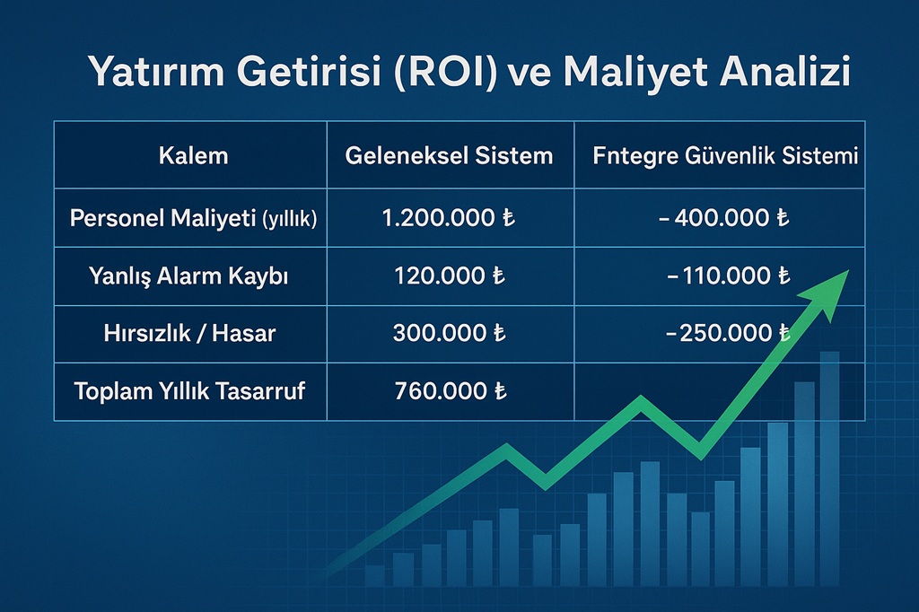 elektronik güvenlik sistemleri yatırım getiri grafiği
