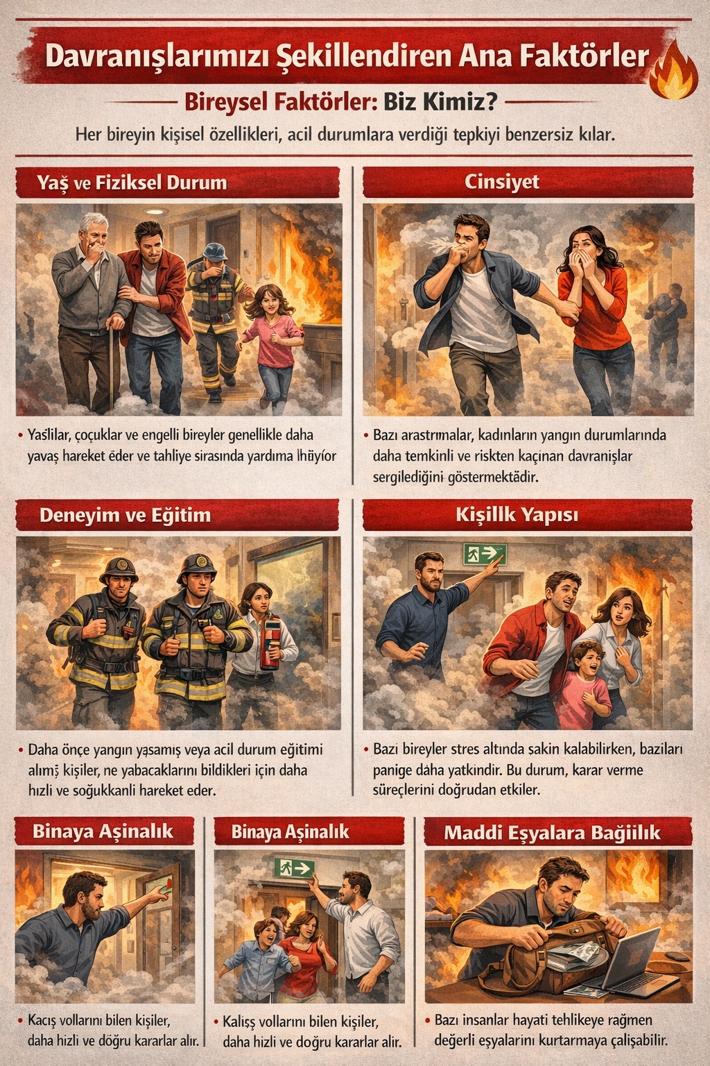 yangın durumunda insan davranışları