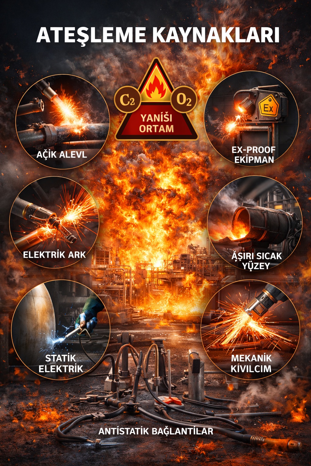endüstriyel patlama ateşleme kaynakları