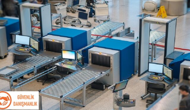 Security gates at the entrance of airport